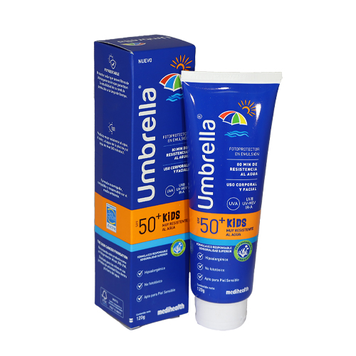 UMBRELLA KIDS MUY RESISTENTE AL AGUA SPF 50+ FRASCO X 120 GR (PROTECTOR SOLAR PARA NIÑOS) (PROTECTOR SOLAR PARA NIÑOS)