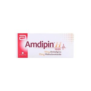AMDIPIN H 10/25 MG CAJA X 10 TAB (AMLODIPINO+HIDROCLOROTIAZIDA)