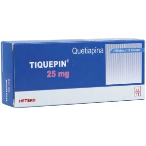 TIQUEPIN QUETIAPINA 25MG CAJA CON BLISTER 3 X 10 (30 TAB) (QUETIAPINA)