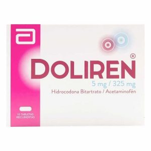 DOLIREN 5/325 MG CAJA X 10 TAB (ACETAMINOFEN+HIDROCODONA)