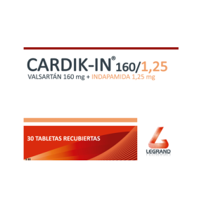 CARDIK IN 160 / 1,25 MG CAJA X 30 TAB (INDAPAMIDA+VALSARTAN) (INDAPAMIDA+VALSARTAN)