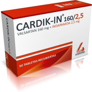 CARDIK IN 160 / 2,5 MG CAJA X 30 TAB (INDAPAMIDA+VALSARTAN) (INDAPAMIDA+VALSARTAN)