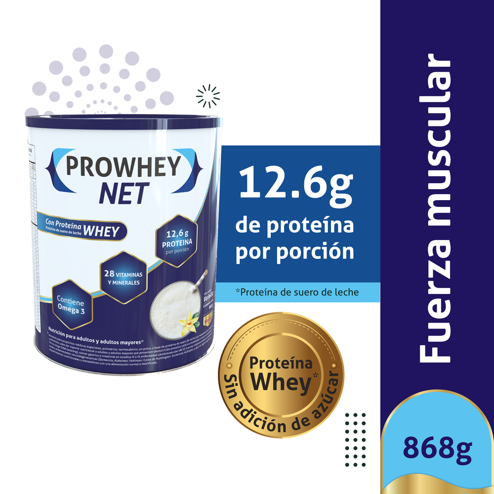PROWHEY NET LATA X 868 G VAINILLA LATA X 868 G (FORMULAS POLIMERICAS NORMOCALORICAS)