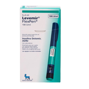 LEVEMIR 3ML CAJA X 5 PLUMAS 3 ML C/U (INSULINA DETEMIR)
