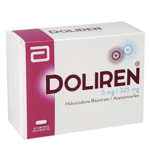 DOLIREN 5MG/325MG 30 TAB USO (ACETAMINOFEN+HIDROCODONA)