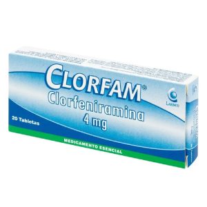 CLORFAM 4 MG CAJA X 20 TAB (CLORFENIRAMINA)