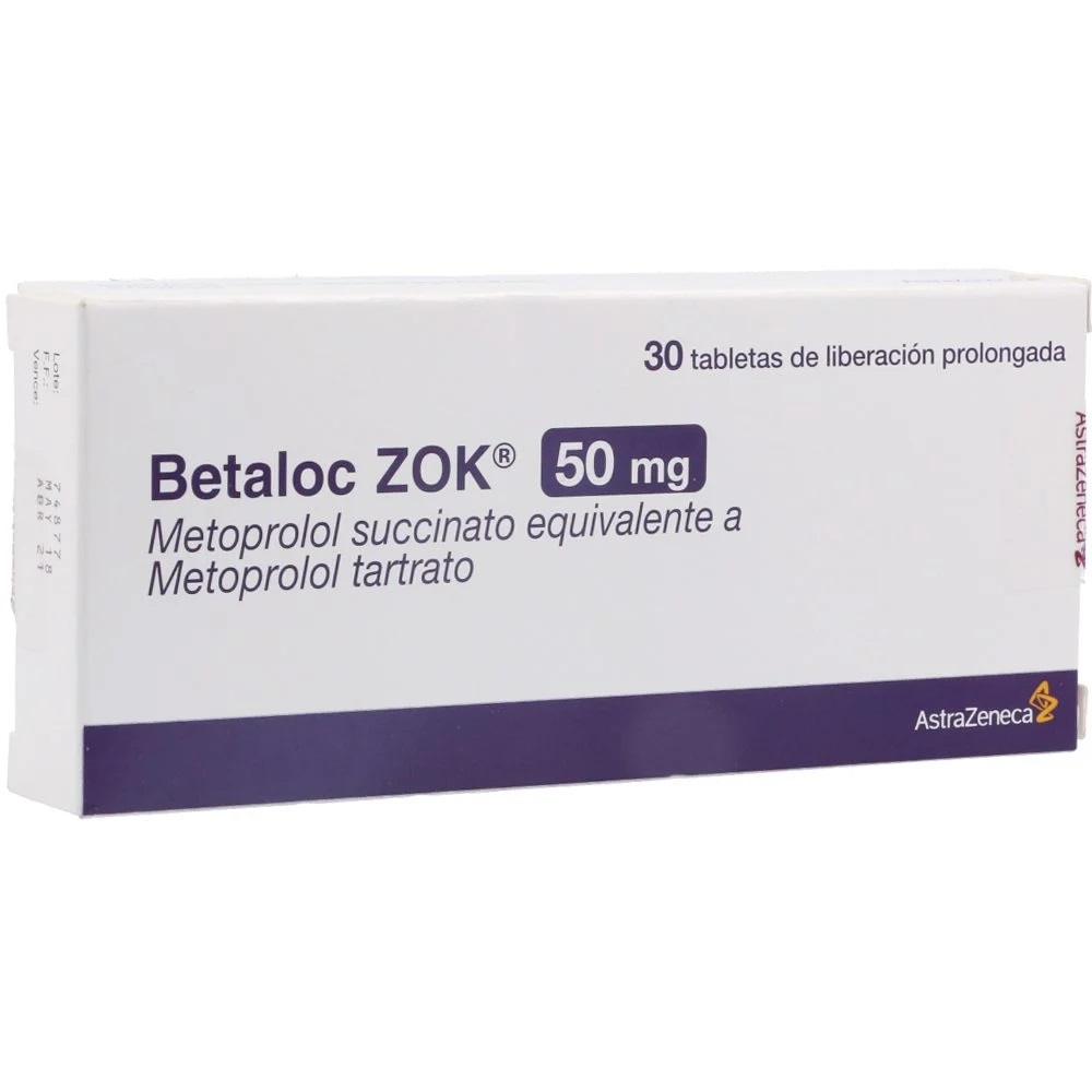 BETALOC ZOK 50 MG CJA X 30 TAB CAJA X 30 TAB (METOPROLOL SUCCINATO)