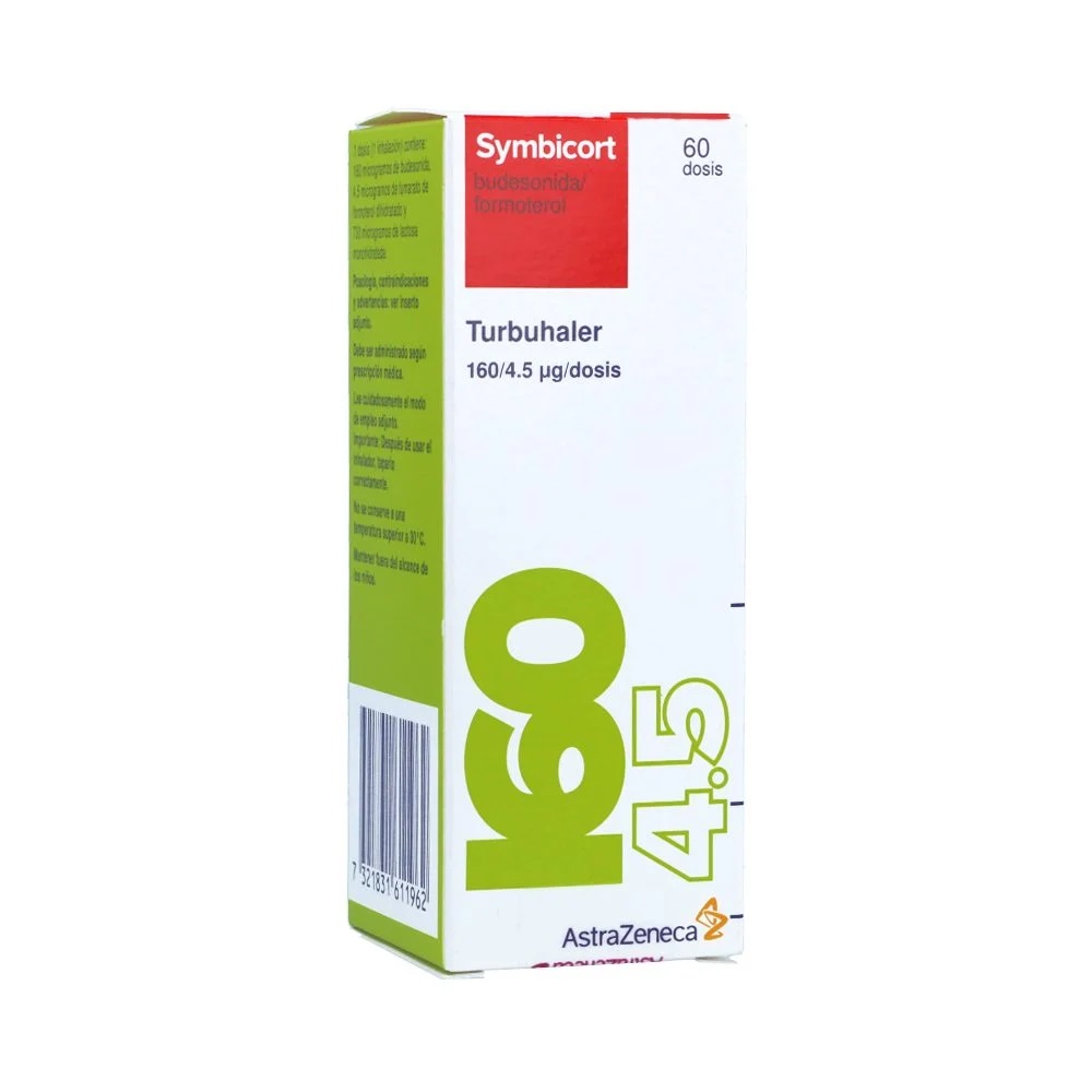 SYMBICORT TURBUHALER 160 /4,5 MCG/POLVO SECO 60 DOSIS CAJA X 1 INH (BUDESONIDA+FORMOTEROL)
