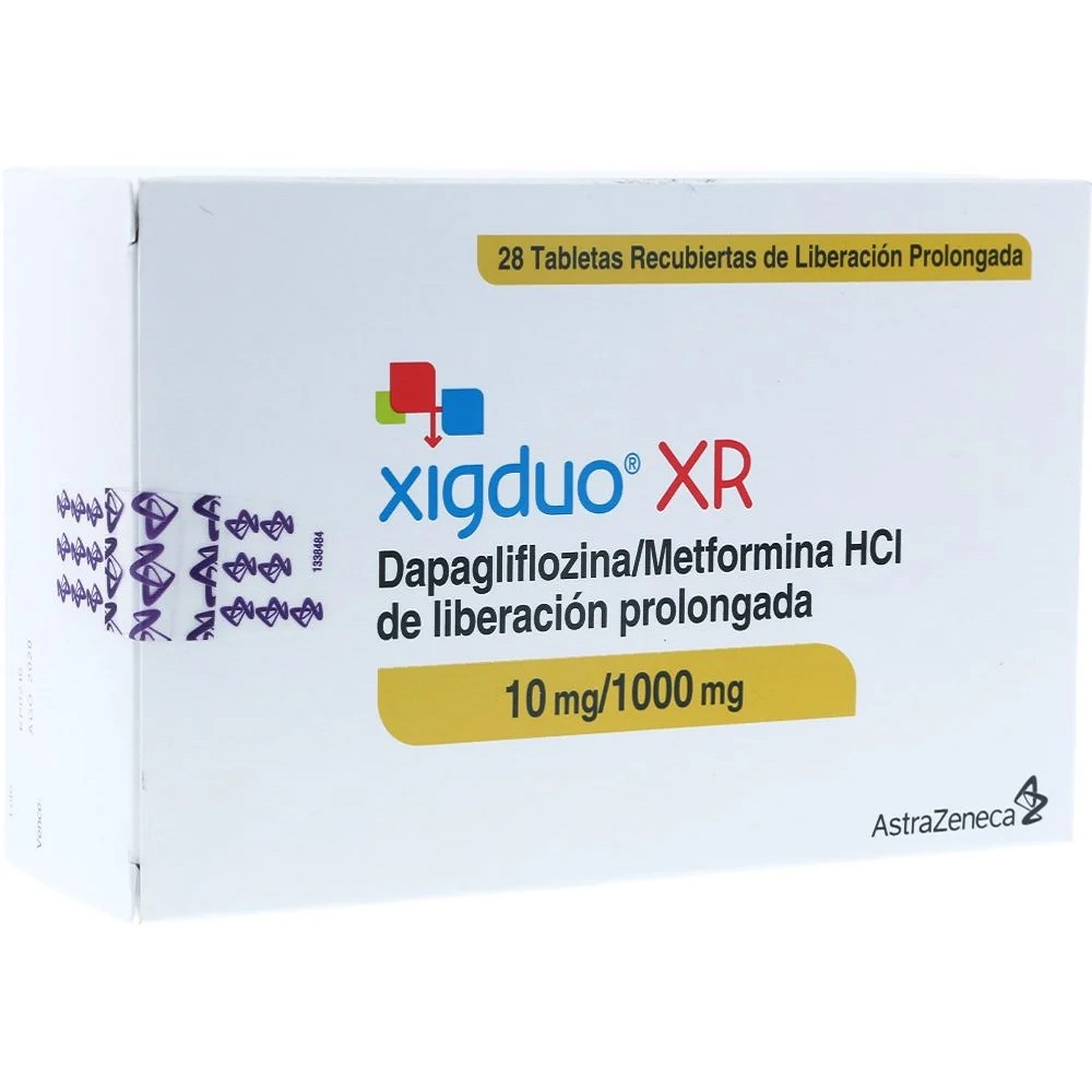 XIGDUO XR TAB 10 MG/1000 MG CJA X 28 TAB CAJA X 28 TAB (DAPAGLIFLOZINA+METFORMINA)
