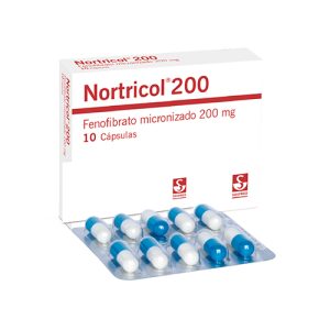 NORTRICOL 200 MG CAJA X 10 CAP (FENOFIBRATO)