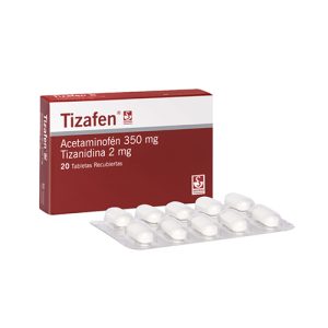 TIZAFEN 350/2 MG CAJA X 20 TAB (ACETAMINOFEN+TIZANIDINA)