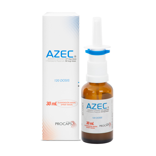 AZEC 137 MCG 50 MCG SUSPENSION NASAL FRASCO X 30 ML - 120 DOSIS (AZELASTINA+FLUTICASONA)