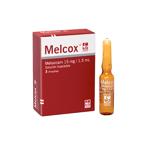 MELCOX 15 MG INYECTABLE CAJA X 3 AMP X 1,5 ML (MELOXICAM)