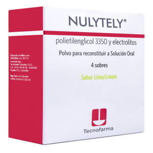 NULYTELY 105 G LIMA-LIMON CAJA X 4 SOBRES (POLIETILENGLICOL 3350+ELECTROLITOS)
