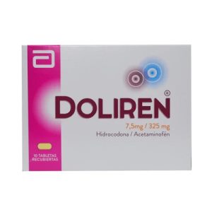 DOLIREN 7,5MG /325MG CAJA X 10 TAB (ACETAMINOFEN+HIDROCODONA)