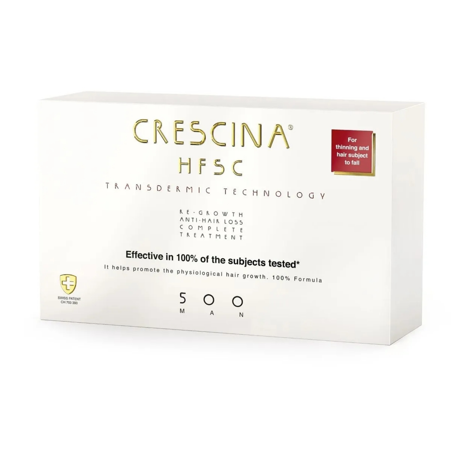 CRESCINA HFSC MAN TRANSDERMIC COMPLETE TREATMENT 500 CAJA X 20 AMPOLLAS