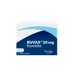 RUVAX (ROSUVASTATINA) 20MG CAJA X 30 TAB CAJA X 30 TABLETAS (RUVAX (ROSUVASTATINA) 20 MG)