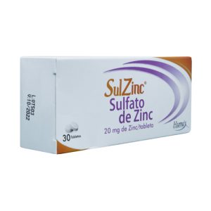 SULZINC (SULFATO DE ZINC) 20 MG CAJA X 30 TAB CAJA X 30 TABLETAS