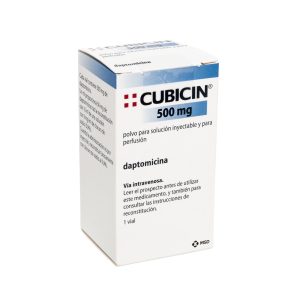 CUBICIN 500MG 10ML 1DOSE VIAL COL CAJA X 1 VIAL (DAPTOMICINA)