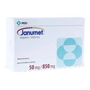 JANUMET 50/850MG 28TAB COL CAJA X 28 TABLETAS RECUBIER (SITAGLIPTINA
METFORMINA)