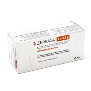 ZERBAXA 1G/0.5G 10X20ML VIAL COL CAJA X 10 VIAL (CEFTOLOZANO
TAZOBACTAM)