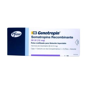 GENOTROPIN 12MG (36 UI) X 1 CARPULA CAJA X 1 VIAL (SOMATROPINA)