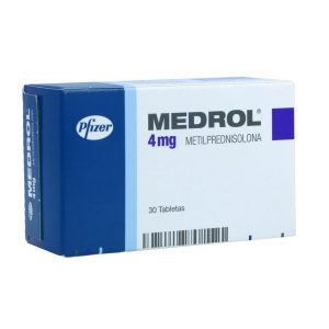MEDROL 4MG X 30 TABLETAS CAJA X 30 TAB (METILPREDNISOLONA)