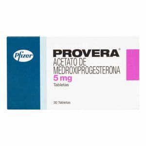 PROVERA 5MG X 30 TABLETAS CAJA X 30 TAB (MEDROXIPROGESTERONA ACETATO)