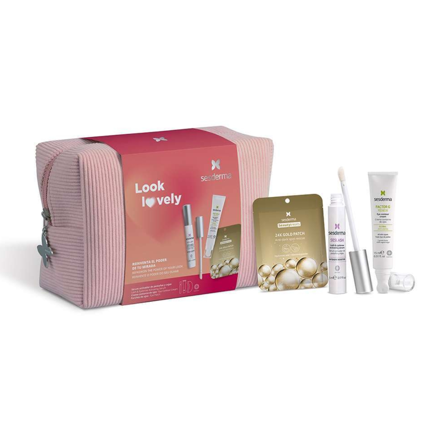 KIT LOOK LOVELY FACTOR G CONTORNO OJOS+SESLASH SERUM+PARCHE OJOS BEAUTYTREATS 24K GOLD KIT ()