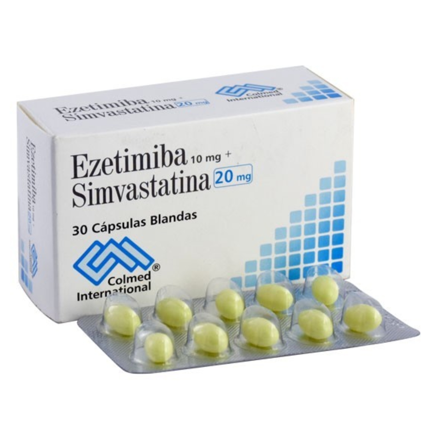 EZETIMIBA 10 MG+SIMVASTA 20 MG CJA X 30 UND COLMED CJA X 30 CGB (EZETIMIBA+SIMVASTATINA)