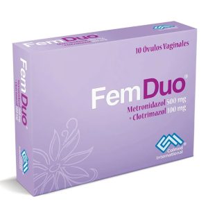 FEMDUO 500MG/100MG OVULOS X 10 UND CJA X 10 OVULOS (CLOTRIMAZOL+METRONIDAZOL)