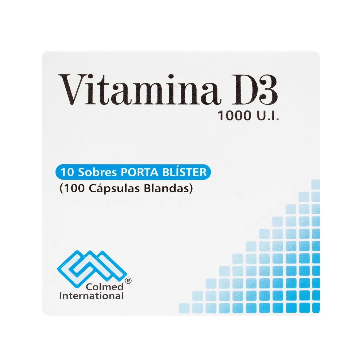 VITAMINA D3 1000 UI CBG CJAX100/10 SOB COLMED CJA X 10 SOBRES (COLECALCIFEROL (VITAMINA D3))