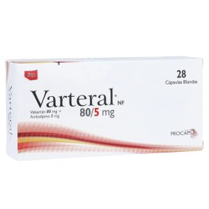 VARTERAL 80/5 MG CAJA X 28 CAP (AMLODIPINO+VALSARTAN)