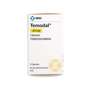 TEMODAL 20MG 5CAP SACHET COL CAJA X 5 SACHETS (TEMOZOLOMIDA)