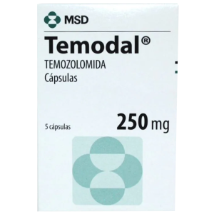 TEMODAL 250MG 5CAP SACHET COL CAJA X 5 SACHETS (TEMOZOLOMIDA)