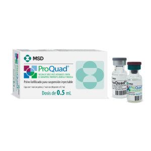 PROQUAD 0.5ML 1DOSE VIAL & DIL VIAL COL 1 DOSIS VIAL