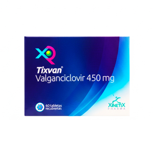TIXVAN ANTES RIVOL X 450MG CJA X 60 TAB CAJA X 60 TAB (VALGANCICLOVIR 450MG)